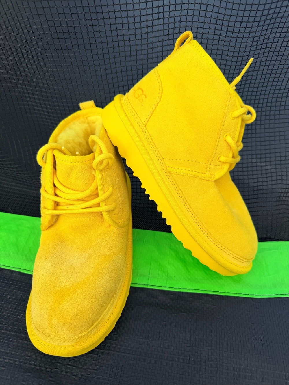 UGG Bright Yellow Kids Suede Lace-Up Boots - Picture 4 of 6